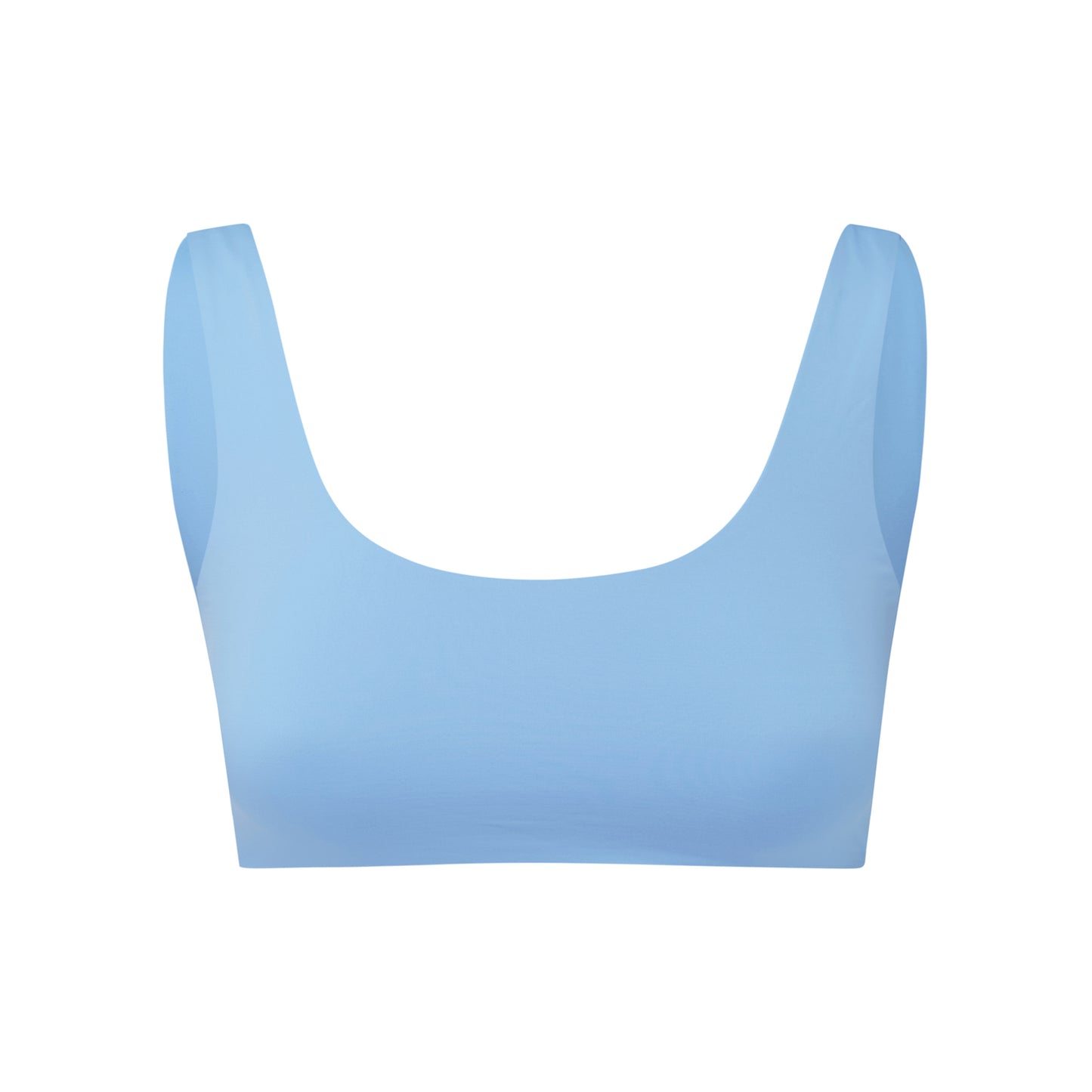 Blue Light Blue Sky Blue crop bikini top supportive seamless lifts bust A B C D DD E F cup