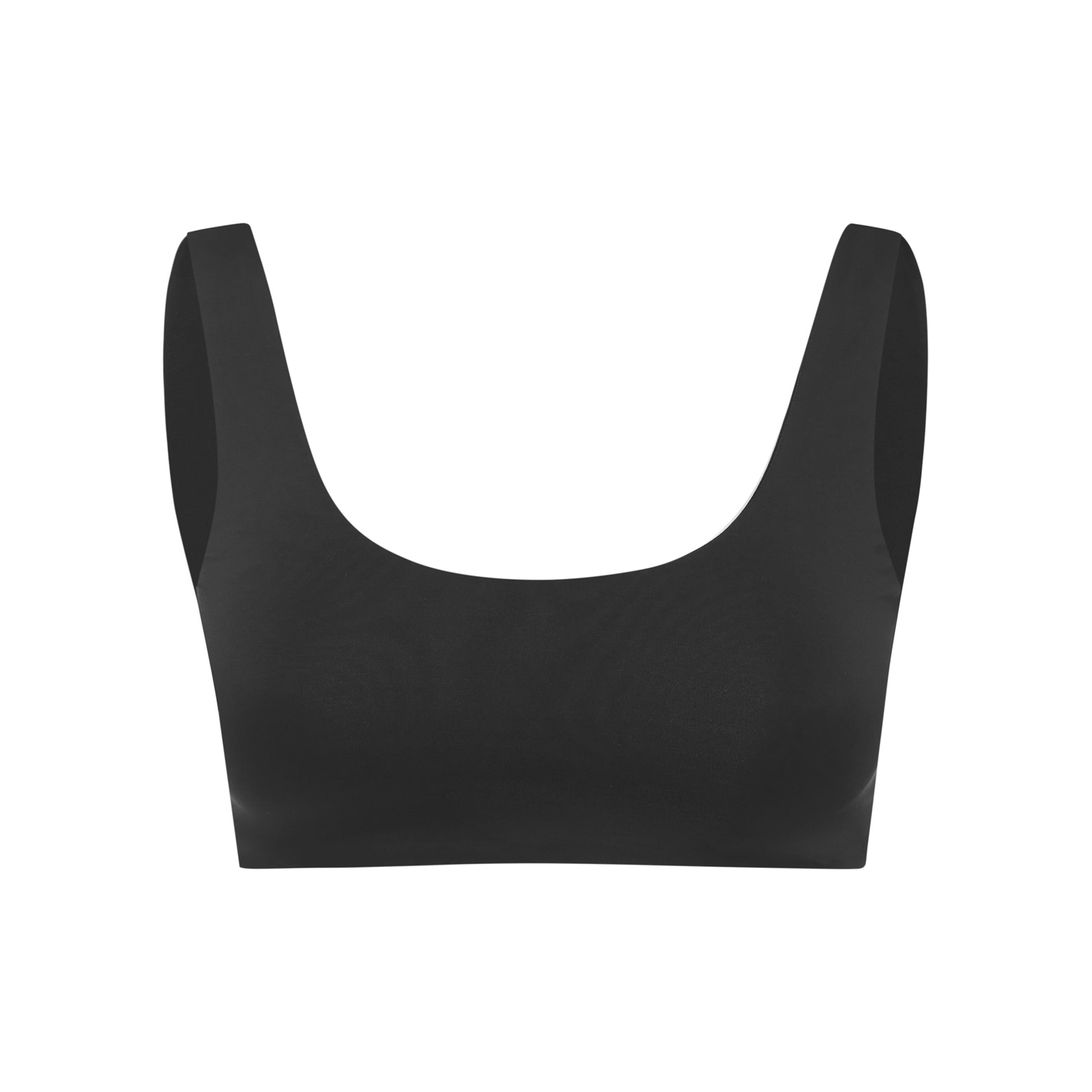 Black crop bikini top supportive seamless lifts bust A B C D DD E F cup